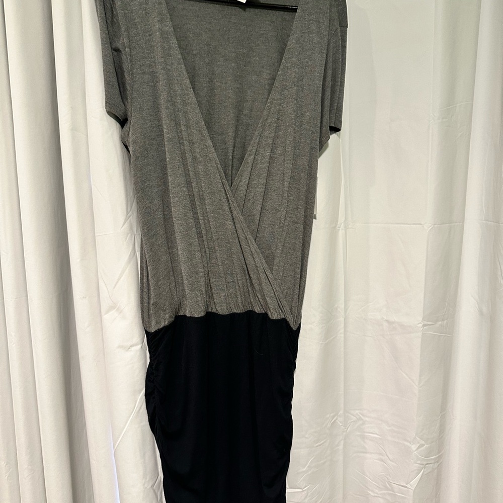 Soft Joie Charcoal and Black Midi Dress